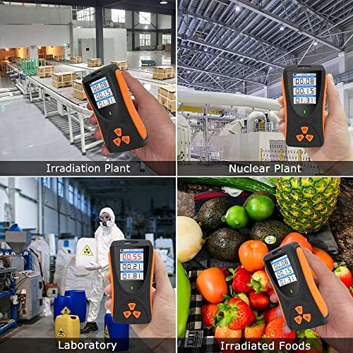 YNITJH Portable Geiger Counter Nuclear Radiation Monitor Alarm Nuclear Radiation Detector Personal Dose Ore Xy Ray Measuring Instrument Dosimeter Digital Meter High Sensitivity