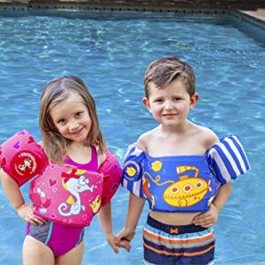 Poolmaster Learn-To-Swim Lil' Splashers Swimming Pool Float Training Aid Swim Vest and Arm Floaties, Pink