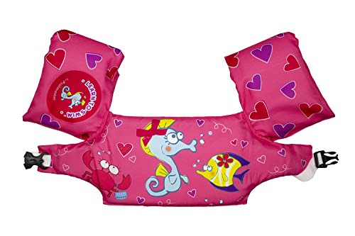 Poolmaster Learn-To-Swim Lil' Splashers Swimming Pool Float Training Aid Swim Vest and Arm Floaties, Pink