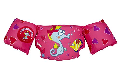 Poolmaster Learn-To-Swim Lil' Splashers Swimming Pool Float Training Aid Swim Vest and Arm Floaties, Pink