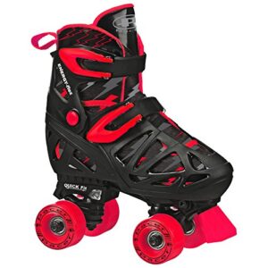 pacer xt70 adjustable artistic quad roller skates for youth children (black medium)