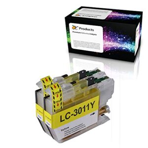ocproducts compatible ink cartridge replacement 2 pack for brother lc3011 for mfc-j491dw mfc-j497dw mfc-j690dw mfc-j895dw (yellow)