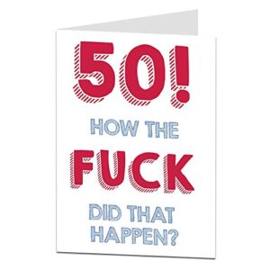 limalima funny 50th birthday card for men & women blank inside to add your own personal message perfect for husband wife brother sister
