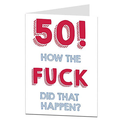 LimaLima Funny 50th Birthday Card For Men & Women Blank Inside To Add Your Own Personal Message Perfect For Husband Wife Brother Sister