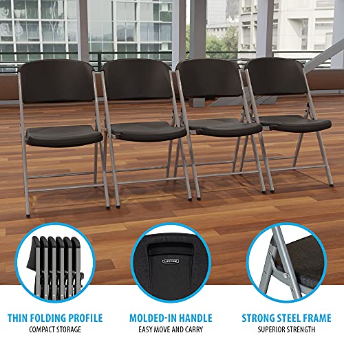 LIFETIME Commercial Grade Folding Chairs, 6 Pack, Black