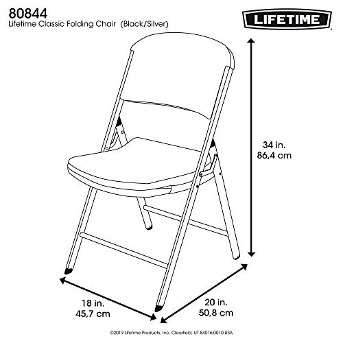 LIFETIME Commercial Grade Folding Chairs, 6 Pack, Black