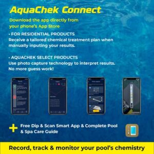 AquaChek 7-Way Pool and Spa Test Strips - Silver Pool Test Strips For pH, Total Chlorine, Free Chlorine, Bromine, Alkalinity, Total Hardness, and Cyanuric Acid - Water Quality Testing Kit (100 Strips)