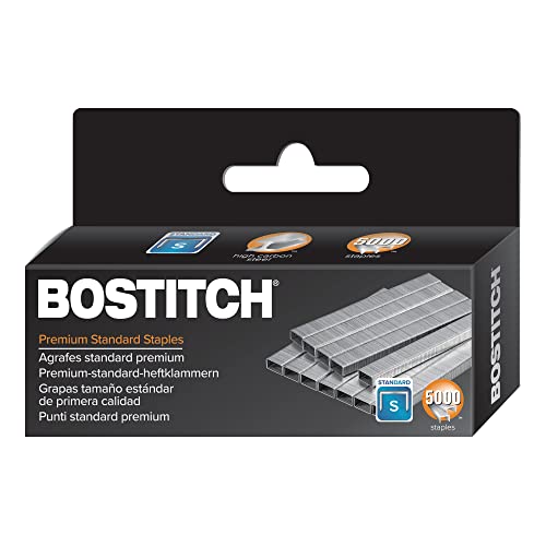 Bostitch Premium Staples for Jam-Free Stapling, 0.25 Inch, Full Strip, 5,000 Staples/Box