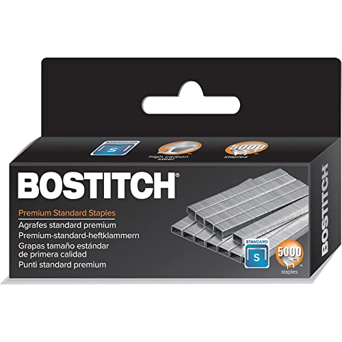 Bostitch Premium Staples for Jam-Free Stapling, 0.25 Inch, Full Strip, 5,000 Staples/Box