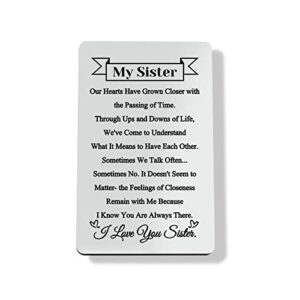 sister gifts from sister brother engraved wallet cards for sister christmas thanksgiving birthday gifts for sisters graduation gift for her sister wallet card sister valentines wedding gifts