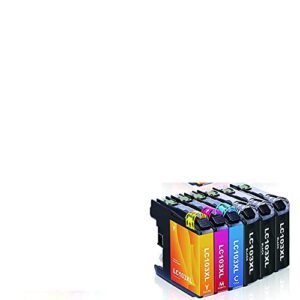 lc103xl 4pks high yield compatible ink cartridge replacement for brother lc103 ink cartridges, use for brother dcp j152w, mfc j245, mfc j285dw, mfc j4310dw, mfc j4410dw (black, cyan, magenta, yellow)