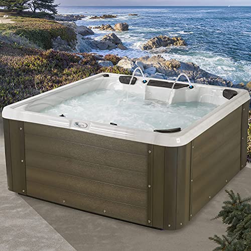 Essential Hot Tubs 28-Jet Edgewater Hot Tubs, Seats 5-6, with Lounger, Driftwood