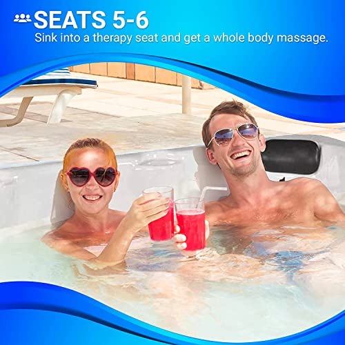 Essential Hot Tubs 28-Jet Edgewater Hot Tubs, Seats 5-6, with Lounger, Driftwood