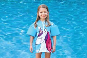poolmaster swimming pool swim shirt swim vest with arm floaties, unicorn