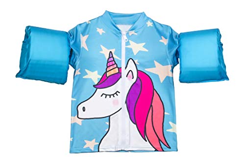 Poolmaster Swimming Pool Swim Shirt Swim Vest with Arm Floaties, Unicorn