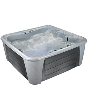 essential hot tubs 24-jet waterfront hot tub, seats 5-6, gray granite/charcoal gray