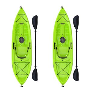 Tioga Sit-On-Top Kayak with Paddle (2 Pack), Lime, 120"