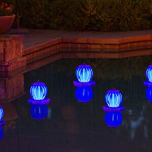 Poolmaster Floating Pool Lights for Swimming Pool, Patio and Hanging Solar Lanterns, 2 Pack, Blue