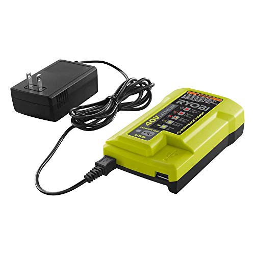 Ryobi 1004-040-931 40 Volt Compact Wired Lithium-Ion Battery Charger with USB Port