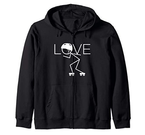 Roller Derby Girls Women Roller Skating Team Gifts Love Zip Hoodie