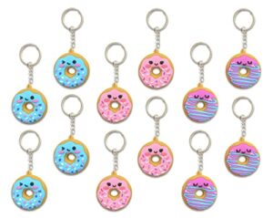 kipp brothers donut soft rubber keychains – pack of 12, aprox. 2” x 2” (kp4377)