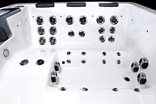 Luxuria Spas Artisan 6-Person 57-Jet 3-Pump Acrylic Lounger Hot Tub with Speakers and Ozonator