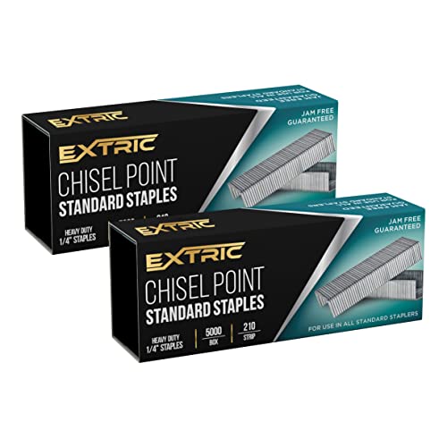 Staples 2 Pack - 10,000 Staples Standard - Heavy Duty Chisel Point Standard Staples 1/4 Inch Staple - Standard Staples for Stapler Jam Free Office Staples for Standard Stapler