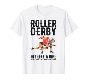 roller derby hit like a girl flat track roller derby shirt