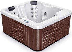 luxuria spas monterey 3-person 32-jet plug and play lounger hot tub with ozonator