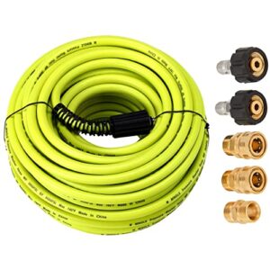 m mingle pressure washer hose 100 ft x 1/4″ – replacement power wash hose with quick connect kits – high pressure hose with m22 14mm fittings – 3600psi