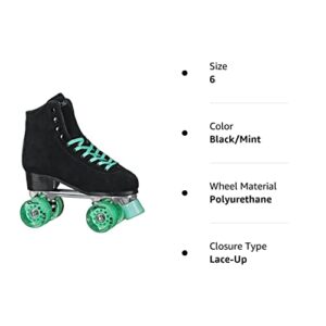 Roller Derby Elite Driftr Roller Skates (9, Black/Mint)