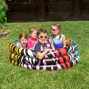 poolmaster inflatable swimming pool kiddie pool, rainbow zebra