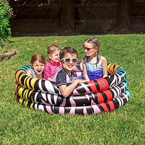 Poolmaster Inflatable Swimming Pool Kiddie Pool, Rainbow Zebra