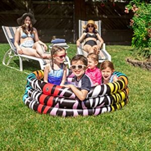 Poolmaster Inflatable Swimming Pool Kiddie Pool, Rainbow Zebra