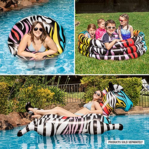 Poolmaster Inflatable Swimming Pool Kiddie Pool, Rainbow Zebra