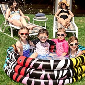 Poolmaster Inflatable Swimming Pool Kiddie Pool, Rainbow Zebra