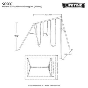 Lifetime 90200 Heavy Duty A-Frame Metal Swing Set, Primary Colors