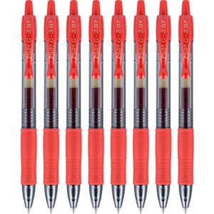 pilot g2 premium refillable and retractable rolling ball gel pens, fine point, red, 8-pack (15304)