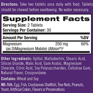 Natrol High Absorption Magnesium Chew Tablets, Purple, Cranberry, 60 Count