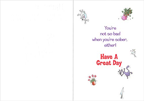 Designer Greetings Man Juggling Dog, Cat, Flowers Funny/Humorous Birthday Card for Brother-in-Law