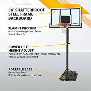 Lifetime 71524 XL Height Adjustable Portable Basketball System, 54 Inch Shatterproof Backboard