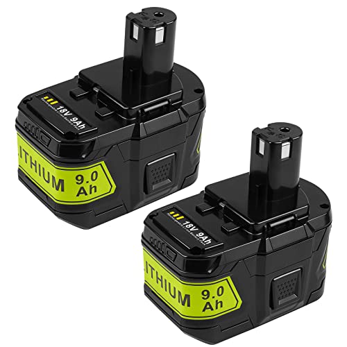 2 Pack Replacement Batteries for Ryobi 18-Volt Lithium Battery for Ryobi 18Volt ONE+ Cordless Power Tools P100 P102 P103 P105 P107 P108 P109 P122 for 18Volt Ryobi