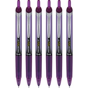 pilot precise v10 rt retractable liquid ink rollerball pens, bold point, 1.0mm, purple ink, 6 count