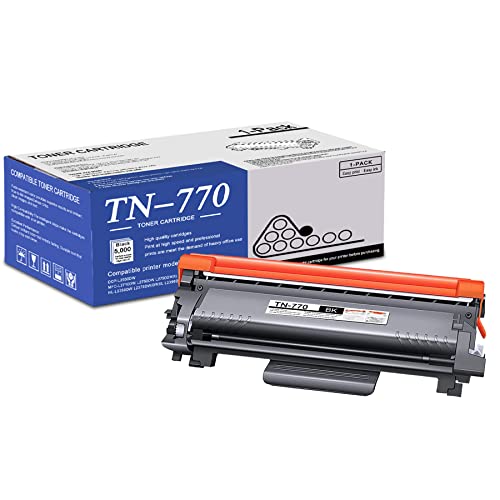 TN770 Toner Cartridge Compatible 1 Pack Extra high Yield TN-770 Black Replacement for Brother TN770 TN-770 for Brother DCP-L2550DW MFC-L2710DW L2750DW L2750DWXL HL-L2350DW L2370DW L2395DW Printer