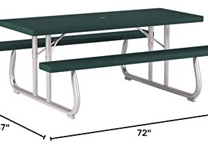 Lifetime 22123 Folding Picnic Table, 6 Feet, Hunter Green