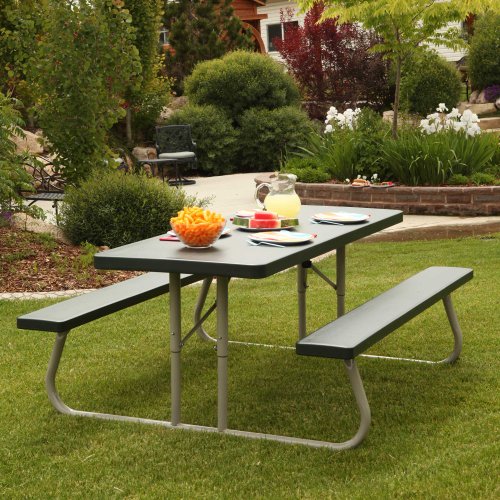 Lifetime 22123 Folding Picnic Table, 6 Feet, Hunter Green