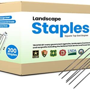 Sandbaggy 200-Pack 6 inch Landscape Staples - Great for Securing Landscape Fabric, Ground Cover or Drip Irrigation Tubing - Trusted by Farmers & Contractors Across USA