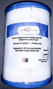 spa & sauna parts replacement cartridge filter for dream maker, aquarest pdm28 461273
