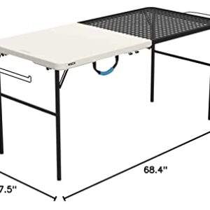 Lifetime Folding Tailgate Table with Grill Rack, 5-Foot, Pumice & Black