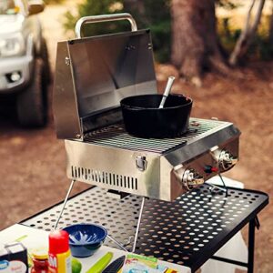 Lifetime Folding Tailgate Table with Grill Rack, 5-Foot, Pumice & Black